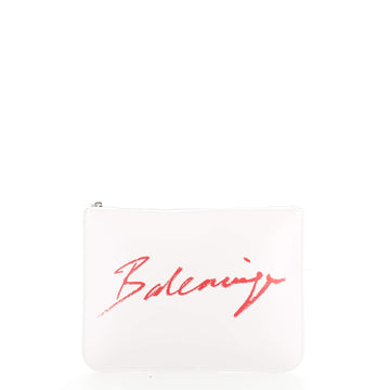 Balenciaga Everyday Script Logo Pouch Leather Small