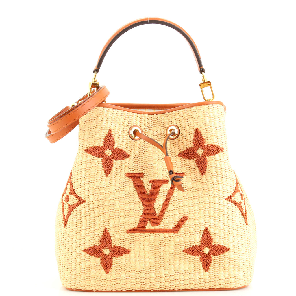 Louis Vuitton Monogram Raffia Neonoe MM - Neutrals Bucket Bags