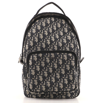 Christian Dior Zip Around Sling Backpack Oblique Canvas