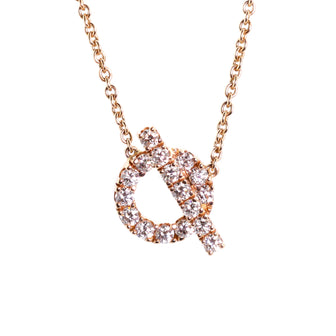 Hermes Finesse Pendant Necklace 18K Rose Gold and Diamonds