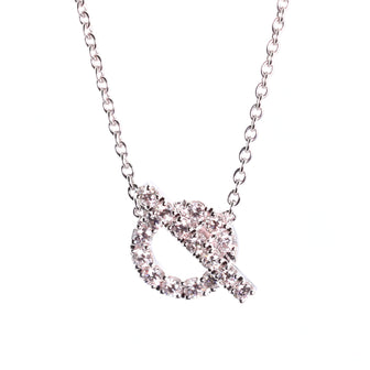 Hermes Finesse Pendant Necklace 18K White Gold and Diamonds