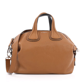 Givenchy Nightingale Satchel Waxed Leather Medium Brown