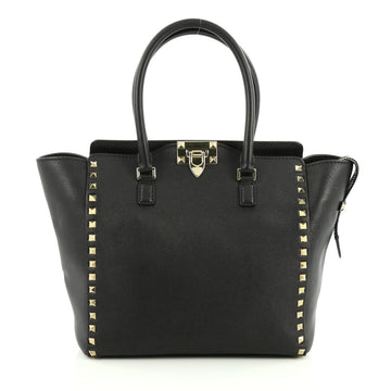 Valentino Rockstud Tote Rigid Leather Medium black