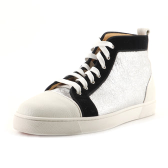 Christian Louboutin Men's Louis Flat High-Top Sneakers Leather