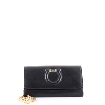 Salvatore Ferragamo Gancini Wallet on Chain Leather