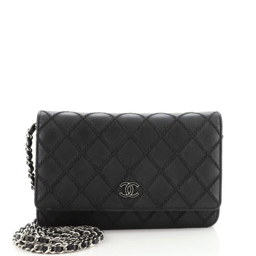 Chanel Diamond Stitch Wallet on Chain Quilted Lambskin