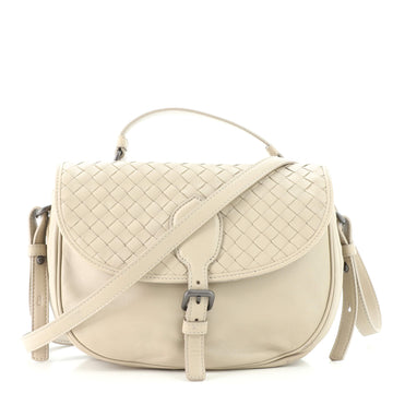 Bottega Veneta Dual Sided Messenger Bag Leather and Intrecciato Nappa Small