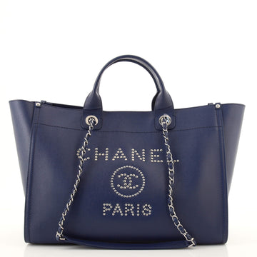 Chanel Deauville Tote Studded Caviar Medium