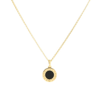 Bvlgari Bvlgari Bvlgari Pendant Necklace 18K Yellow Gold with Onyx
