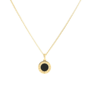 Bvlgari Bvlgari Bvlgari Pendant Necklace 18K Yellow Gold with Onyx