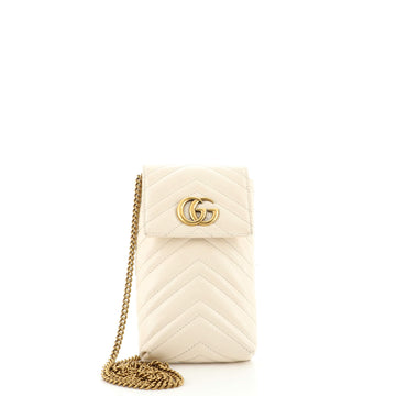 Gucci GG Marmont Vertical Chain Flap Crossbody Bag Matelasse Leather Mini