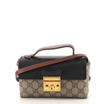 Gucci Padlock Top Handle Bag GG Coated Canvas and Leather Mini