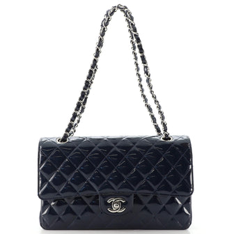 Chanel Classic Double Flap Bag Quilted Patent Medium