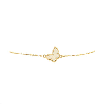 Van Cleef & Arpels Sweet Alhambra Butterfly Bracelet 18K Yellow Gold and Mother of Pearl