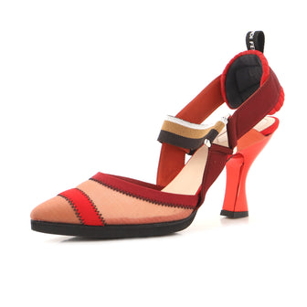 Fendi Women's Colibri Slingback Pumps Mesh and Canvas