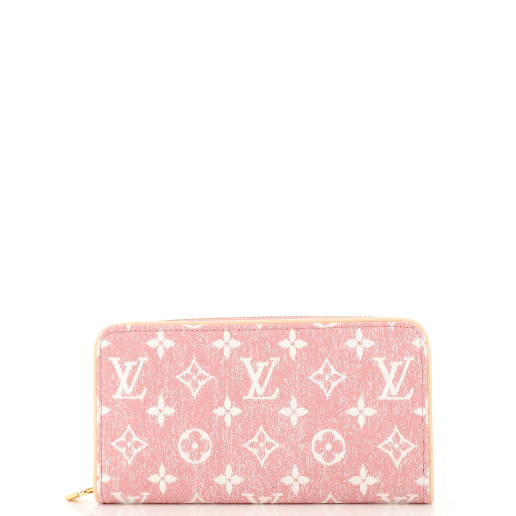 Louis Vuitton Zippy Wallet Denim Jacquard Pink