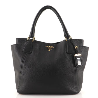 Prada Side Pocket Convertible Tote Vitello Daino Large
