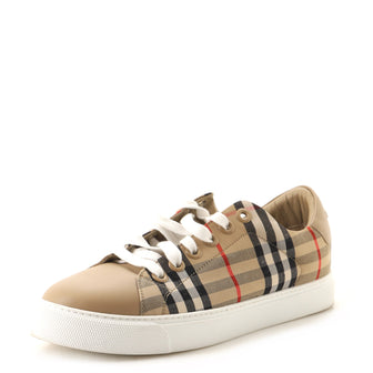 Burberry Women's Albridge Sneakers Vintage Check Canvas and Leather
