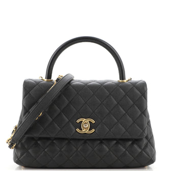 Chanel Coco Top Handle Bag Quilted Caviar Small