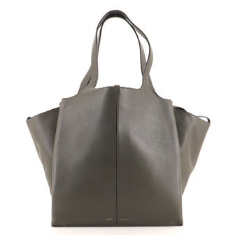 Celine Vertical Tri-Fold Shoulder Bag Leather