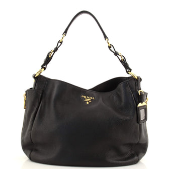 Prada Side Pocket Zip Hobo Vitello Daino Large