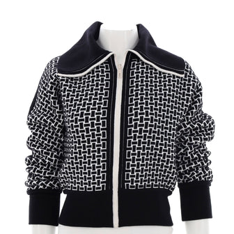 Hermes Women's Mosaique Knitted Zip Jacket Jacquard