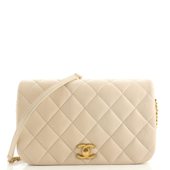 Chanel Nailed CC Full Flap Bag Quilted Calfskin Medium