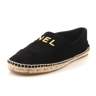 Chanel CHA-NEL Logo Cap Toe Espadrilles Velvet