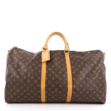 Louis Vuitton Keepall Bandouliere Bag Monogram Canvas 60 Brown