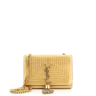 Saint Laurent Classic Monogram Tassel Crossbody Bag Square Quilted Leather Small