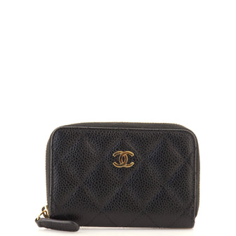 Chanel CC Zip Coin Purse Quilted Caviar Small
