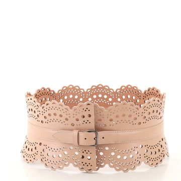 Alaia Waist Belt Laser Cut Leather Wide