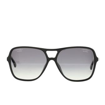 Chanel CC Chain Temple Pilot Sunglasses Acetate with Metal and Leather