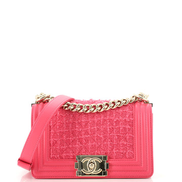 Chanel Boy Flap Bag Quilted Tweed Small