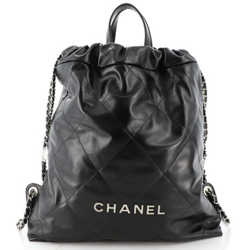 Chanel 22 Chain Backpack Quilted Calfskin Large