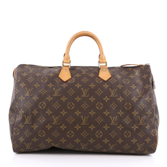 Louis Vuitton Speedy Handbag Monogram Canvas 40 Brown