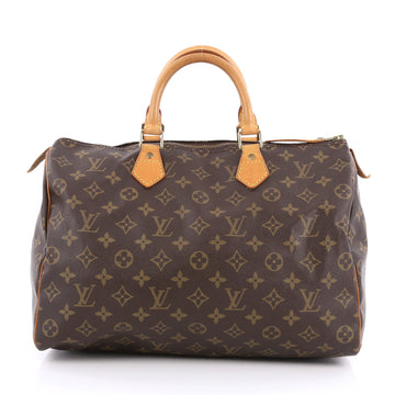 Louis Vuitton Speedy Handbag Monogram Canvas 35 Brown