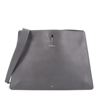Celine New Shoulder Bag Smooth Calfskin Medium Gray