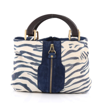 Jimmy Choo Maia Tote Pony Hair Medium Blue