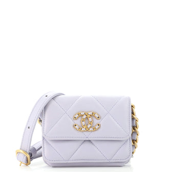 Chanel 19 Flap Coin Purse Belt Bag Quilted Lambskin