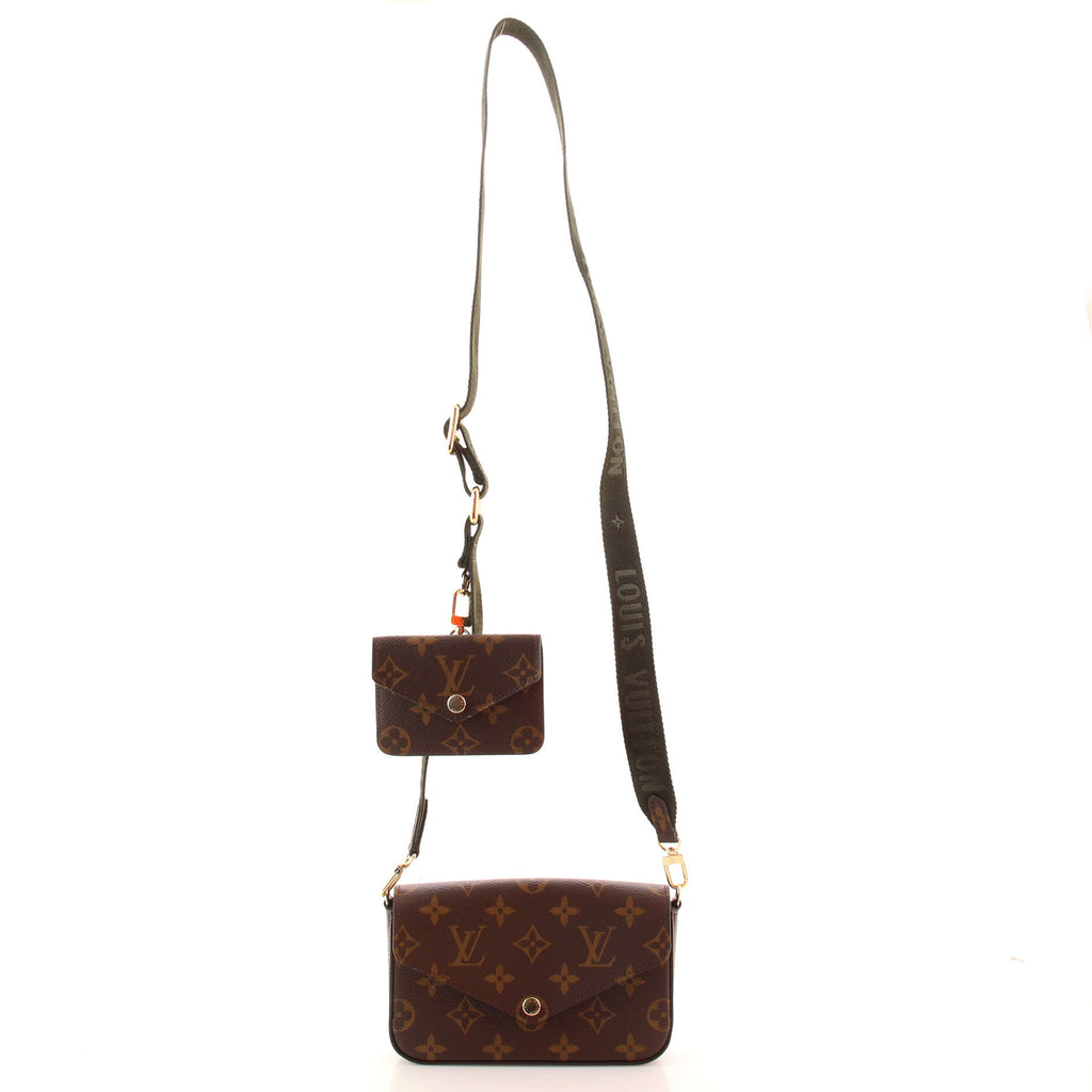 LOUIS VUITTON LV GHW Felicie Strap & Go Shoulder Bag M80091 Monogram Brown