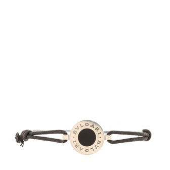 Bvlgari Charm Cord Adjustable Bracelet Sterling Silver