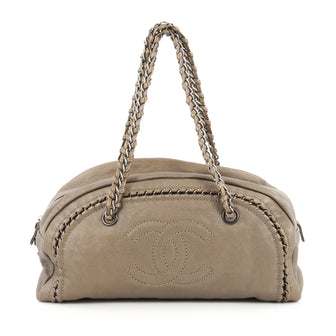 Chanel Luxe Ligne Bowler Bag Leather Medium Neutral