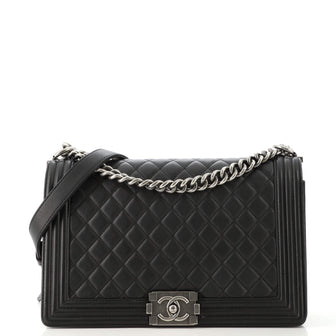Chanel Boy Flap Bag Quilted Calfskin Large