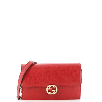 Gucci Interlocking Wallet on Chain (Outlet) Leather