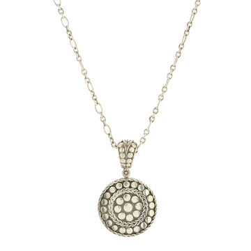John Hardy Dot Circle Pendant Necklace Sterling Silver