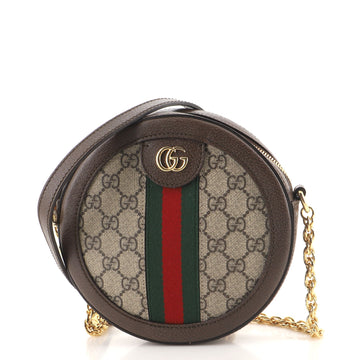 Gucci Ophidia Round Shoulder Bag GG Coated Canvas Mini