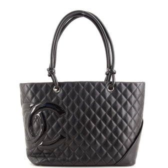 Chanel Cambon Tote Quilted Leather Large