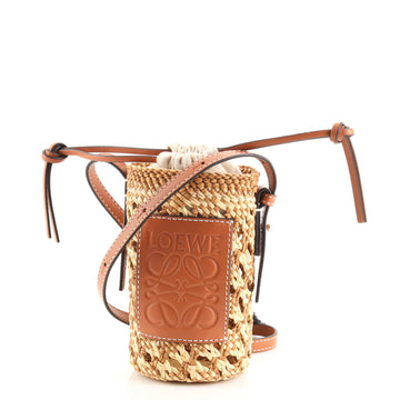 Loewe Paula's Ibiza Pouch Woven Raffia with Leather
