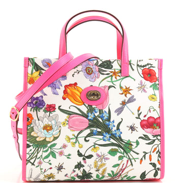 Gucci Convertible Open Tote Flora Canvas Medium